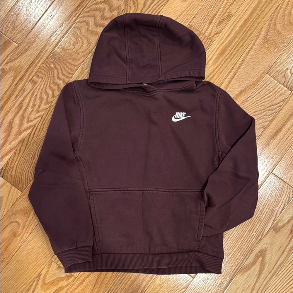 Boys L Nike Brown Sweatshirt Classic Pullover Hoodie